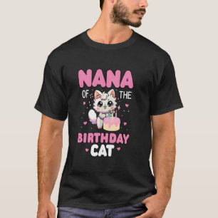 Camiseta Nana Do Gato De Aniversário Família Kitten Lo Comb