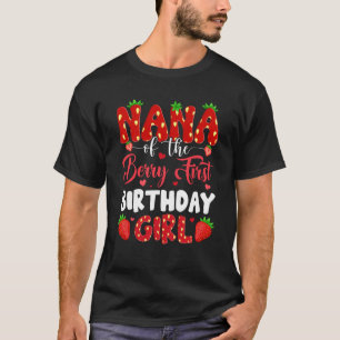 Camiseta Nana Do Primeiro Aniversário Da Garota Strawberr
