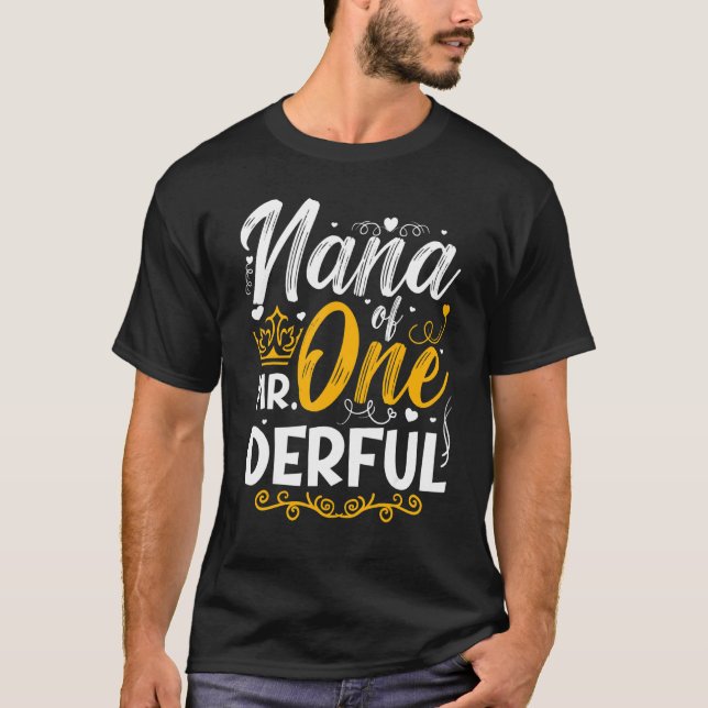 Camiseta Nana Do Sr. One Derful Party Matching Family 1rua  (Frente)