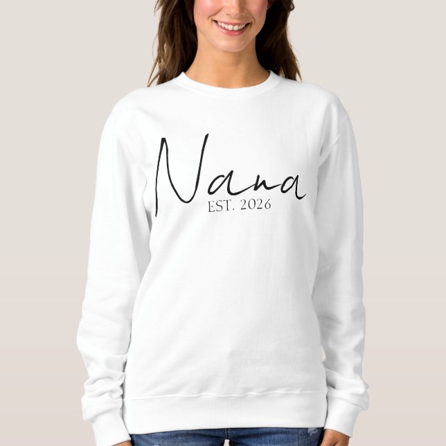 Camiseta Nana EST Ano Macio Design Elegante Script (Frente)