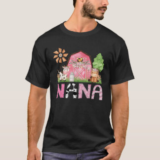 Camiseta Nana Fazenda Rosa Crianças de Aniversário que Corr