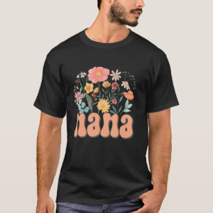 Camiseta Nana Floral Daisy Hippie Groovy Wildflower Funny M