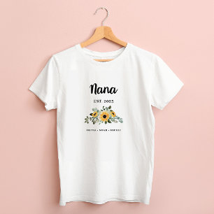 Camiseta Nana   Girassol e Nomes Russos Bonito