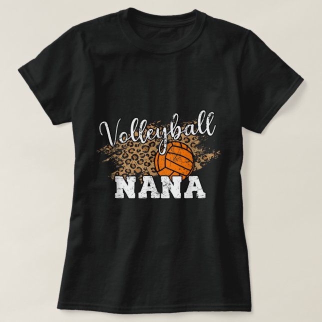 Camiseta Nana Leopard Diversão de Voleibol (Frente do Design)