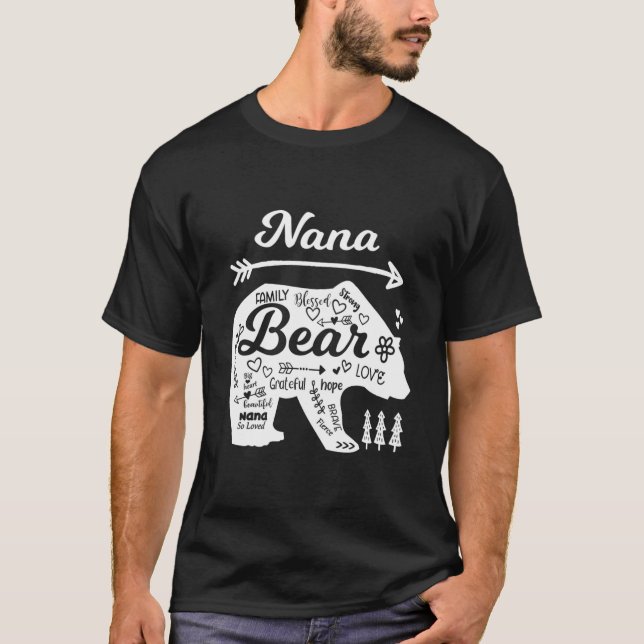Camiseta Nana Palavras de Amor Urso Com Doodle Avó (Frente)