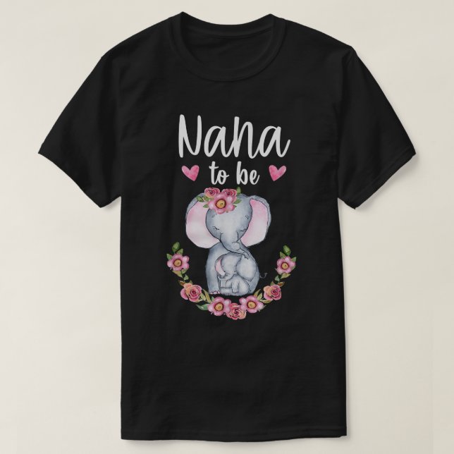 Camiseta Nana Para Ser Chá de fraldas Elefante Nana Grandma (Frente do Design)