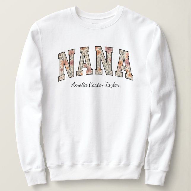 Camiseta Nana Personalizada com Nomes de Netos (Frente do Design)