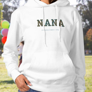 Camiseta Nana personalizou o ano - capuz leve e moderno