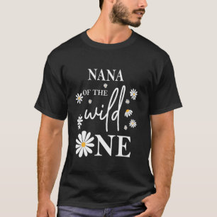 Camiseta Nana primeiro aniversario Wild One Daisy Flower Pa