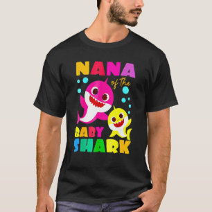 Camiseta Nana Shark Birthday Nana Shark Family Da Mãe da Fa