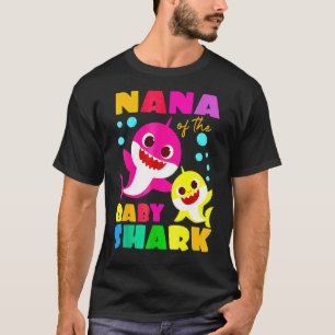 Camiseta Nana Shark Birthday Nana Shark Family Da Mãe da Fa