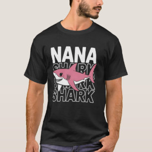 Camiseta Nana Shark Funny Cute Pink Shark Avó Presente
