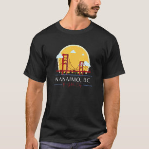 Camiseta Nanaimo BC Ouro Gate Bridge Má Humor Geográfico