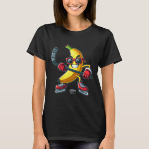 Camiseta Nanas Sungles Jogando Hóquei Fruta Engraçada Espor