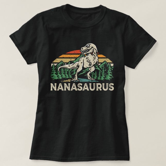 Camiseta Nanasaurus Dinossaur T Rex Nana Saurus Avó (Frente do Design)