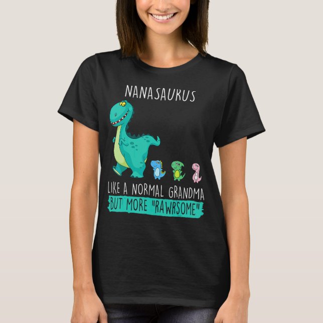 Camiseta Nanasaurus Rawrsome Rex Dinosaur Nana Avó Moth (Frente)