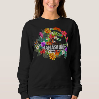 Camiseta Nanassaurus Avó Dinossauro T Rex Flor Mãe