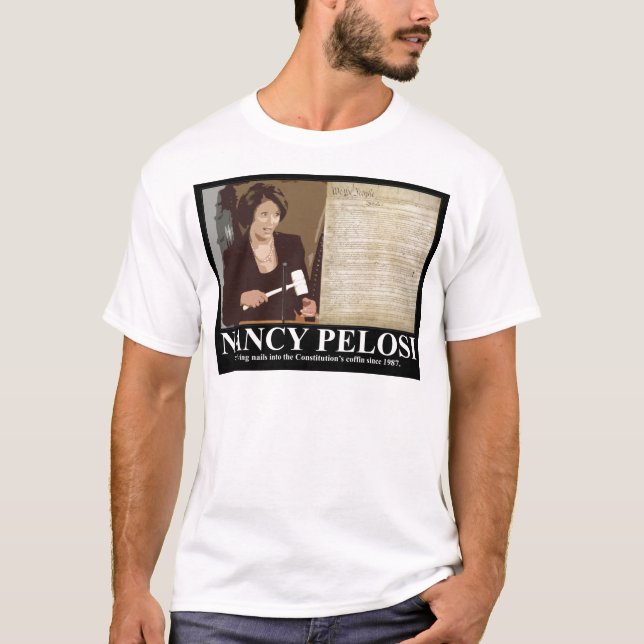 Camiseta Nancy Pelosi: Unhas de caixão da constituição (Frente)