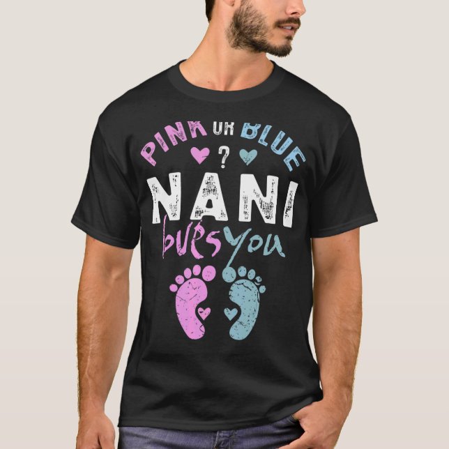 Camiseta Nani rosa ou azul ama você vovó para vovô (Frente)