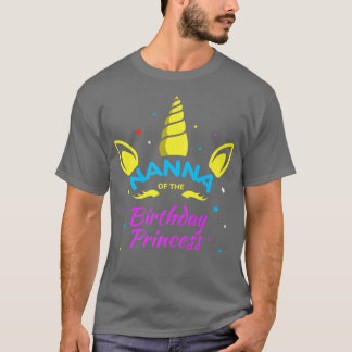 Camiseta Nanna do Aniversário Princesa Bday Unicorn Avô