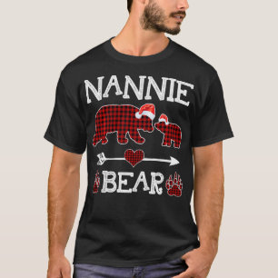 Camiseta Nannie Bear Christmas Pajama Red Xadrez Buffalo Fa
