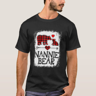 Camiseta Nannie Bear Christmas Pajama Red Xadrez Buffalo Fa