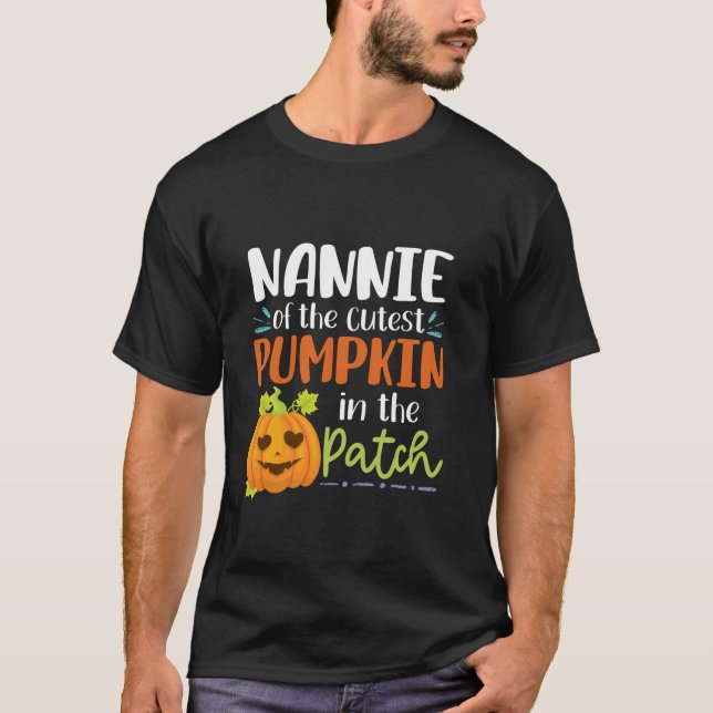 Camiseta Nannie Do Pumpkin Mais Justo No Hallowee Do Patch (Frente)