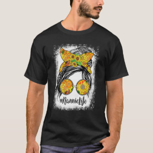 Camiseta Nannie Life Bleached Nannie Life Sunflower Messagi