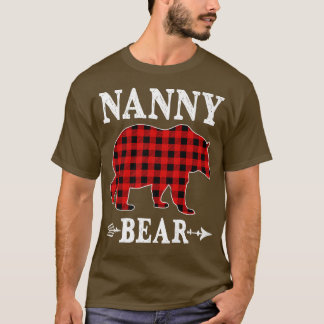 Camiseta Nanny Bear Christmas Pajama Red Xadrez Buffalo Fam