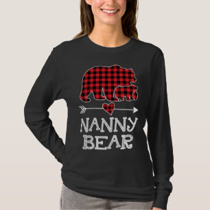 Camiseta Nanny Bear Natal Xmas Pajama Red Xadrez Buffalo