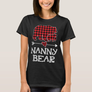 Camiseta Nanny Bear Natal Xmas Pajama Red Xadrez Buffalo