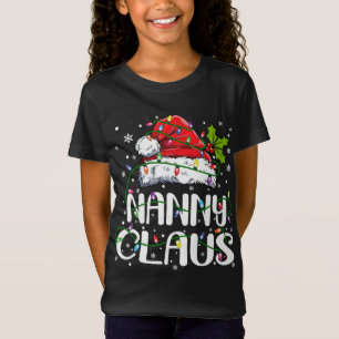 Camiseta Nanny Claus Christmas Lights Pajama Family Matchin