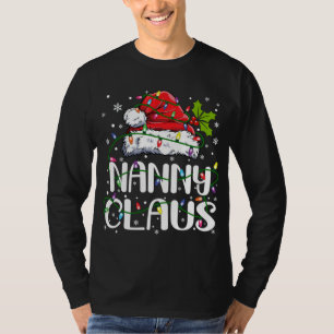 Camiseta Nanny Claus Christmas Lights Pajama Family Matchin