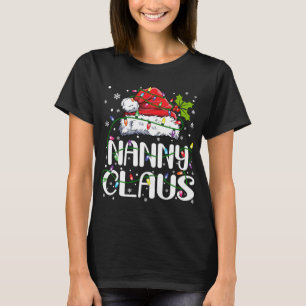 Camiseta Nanny Claus Christmas Lights Pajama Family Matchin