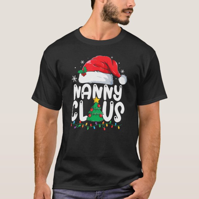 Camiseta Nanny Claus Correspondente Grupo Xmas Família Nata (Frente)