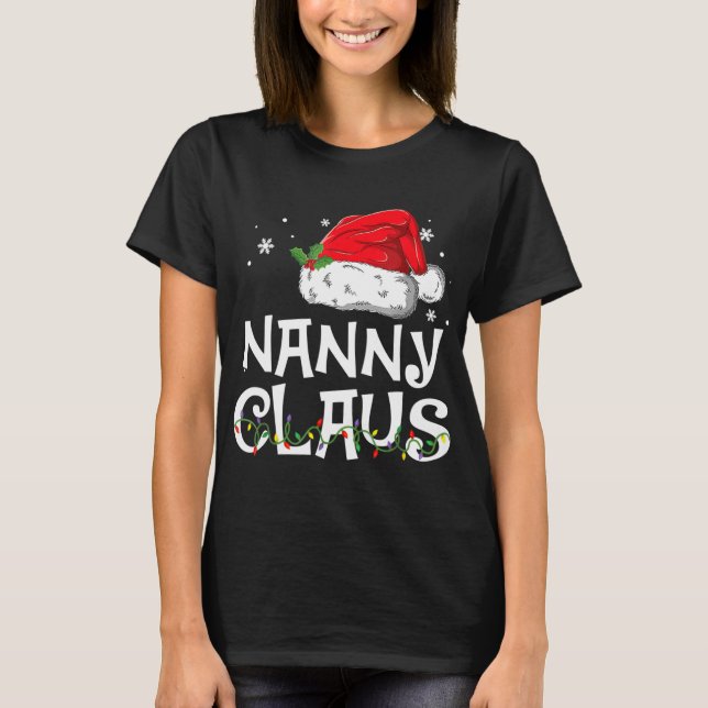 Camiseta Nanny Claus Papais noeis Engraçado Natal Pajama Ma (Frente)