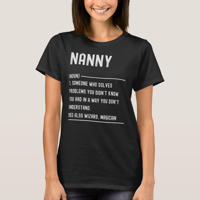 Camiseta Nanny Definition Shirts Funny Job (Frente)