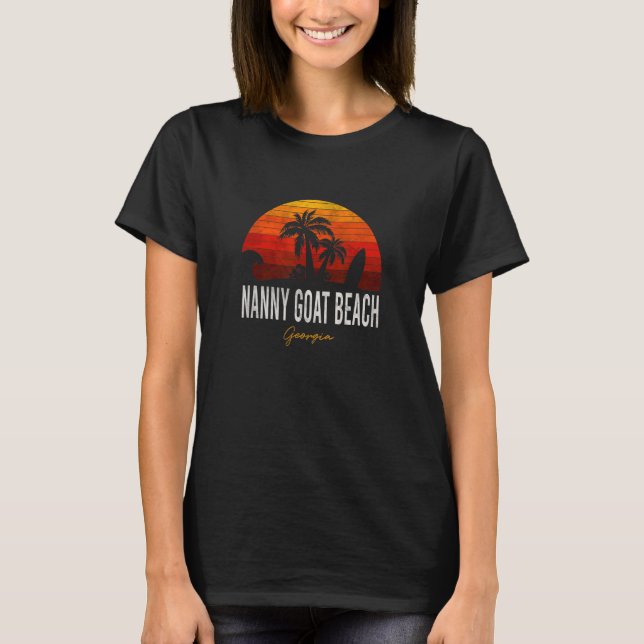 Camiseta Nanny Goat Beach Georgia Ga Palms Vacation Surf Su (Frente)