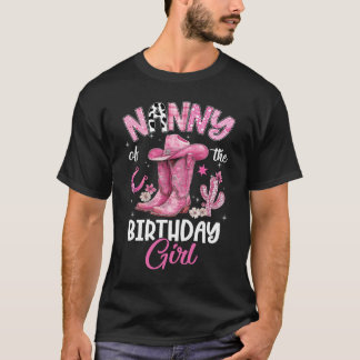 Camiseta Nanny Of The Birthday Girl Pink Cowgirl Western Co