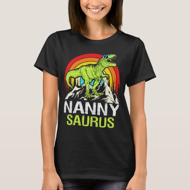 Camiseta Nannysaurus Dinosaur T Rex Nanny Surus Avó (Frente)