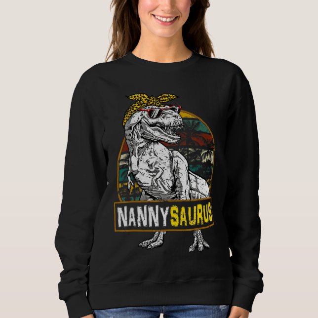 Camiseta Nannysaurus Leopard Rex Dinosaur Nanny Saurus Moth (Frente)
