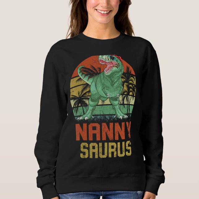 Camiseta Nannysaurus Rex Dinosaur Nanny Surus Match da Famí (Frente)