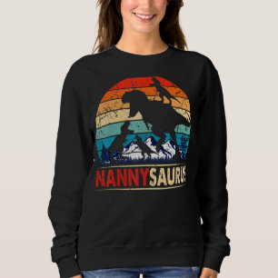 Camiseta Nannysaurus T Rex Nanny Dinossaur 3 Crianças Engra
