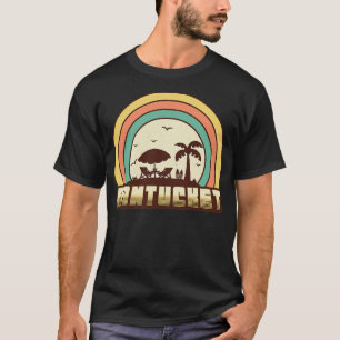 Camiseta Nantucket Beach Retro Sunset Estilo