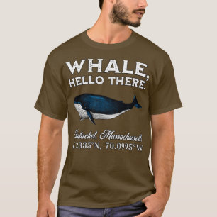 Camiseta Nantucket Massachusetts Whale Hello Lá Coordenador