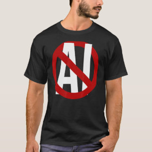 Camiseta Não ao Sinal de Parada de Imagens Geradas por AI,