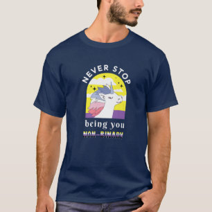 Camiseta Não Binário Unicorn Enby Genderqueer Não Binário