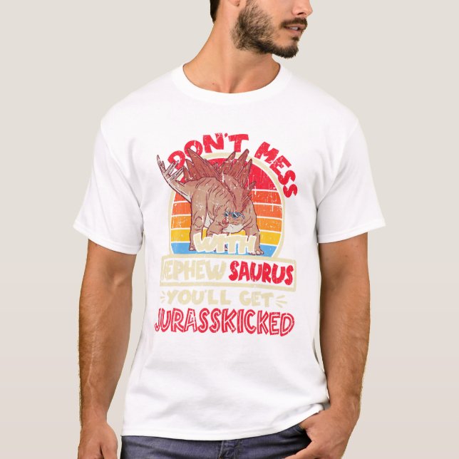 Camiseta Não Brinque Com o Sobrinho Saurus (Frente)