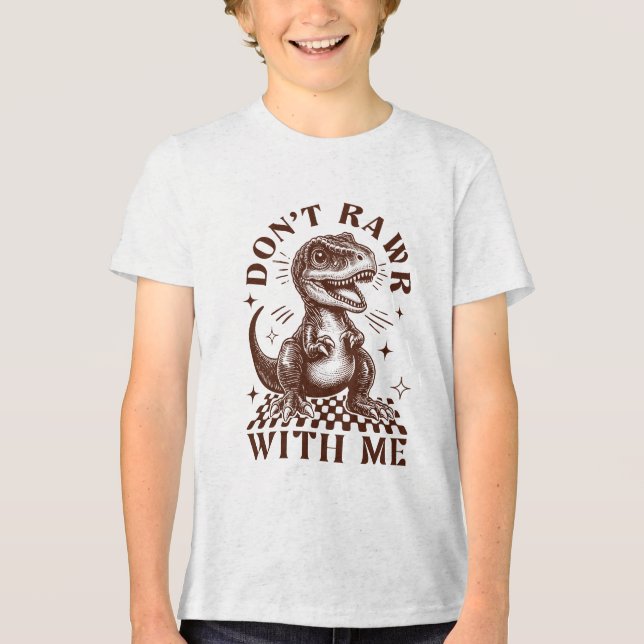 Camiseta Não brinque comigo - Retro do Dinossauro (Frente)