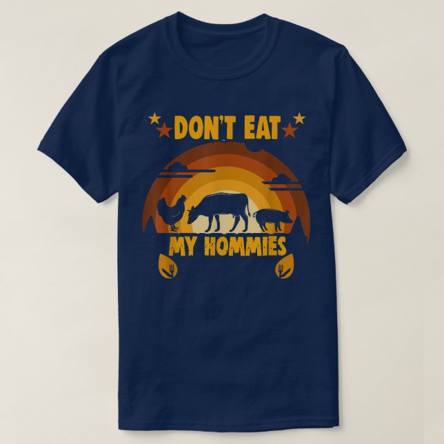 Camiseta Não coma as minhas casas Meme Vegan Plant Powered  (Frente do Design)